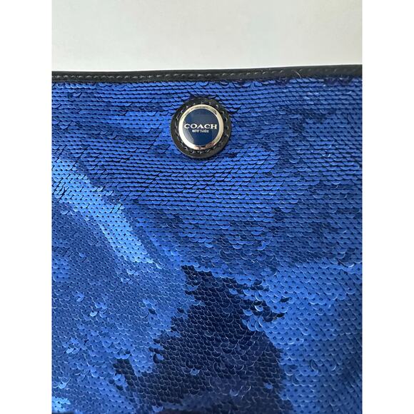 Coach blue crossbody sequin poppy purse - Picture 2 of 10